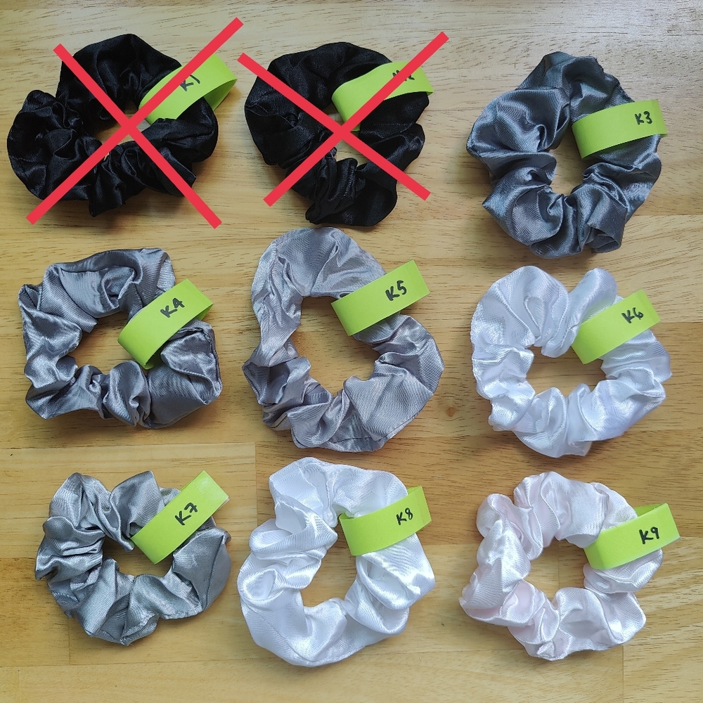 NEW SATIN ELASTIC SCRUNCHIE CHOOSE YOUR COLOR (GRAY)
